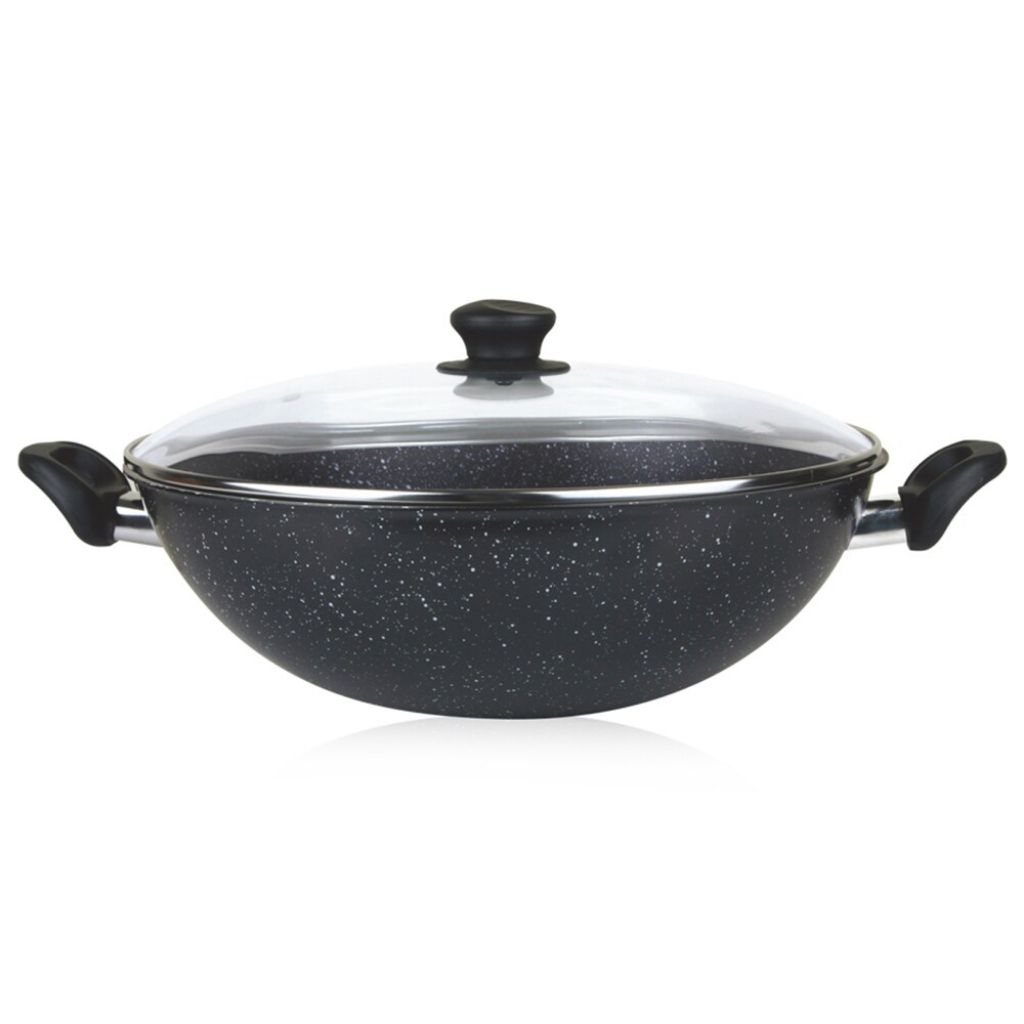 X-Gudang Cosmos Ceraflon Marble Wok Pan 36cm CW-36 MBC F – Wajan Anti Lengket Premium Harga Murah