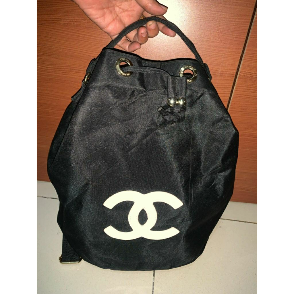 Tas Ransel kecil serut wanita/tas backpack Chan**l