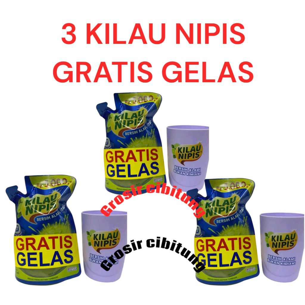3 Kilau Nipis 5000 AN 210 ml GRATIS GELAS pcs Sabun Cuci Piring Murah Brand Mayora