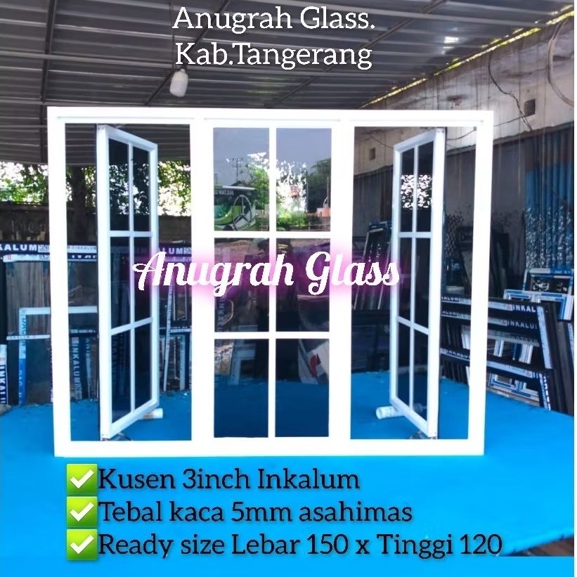 jendela aluminium ornamen L150 x T120