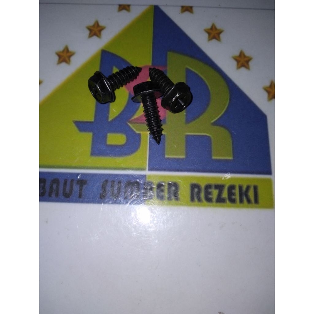 baut sekrup m6 drat kasar dobel konci