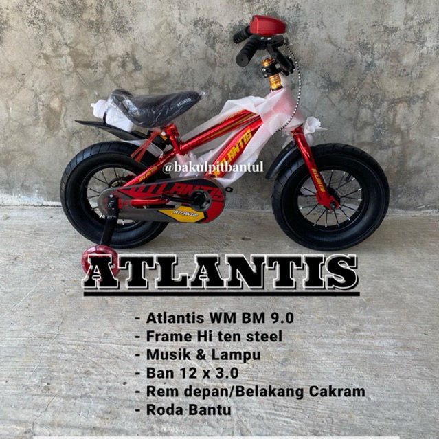 sepeda anak cowok bmx ring 12 Atlantis 9.0 wm rem cakram | Sepeda anak Roda 4
