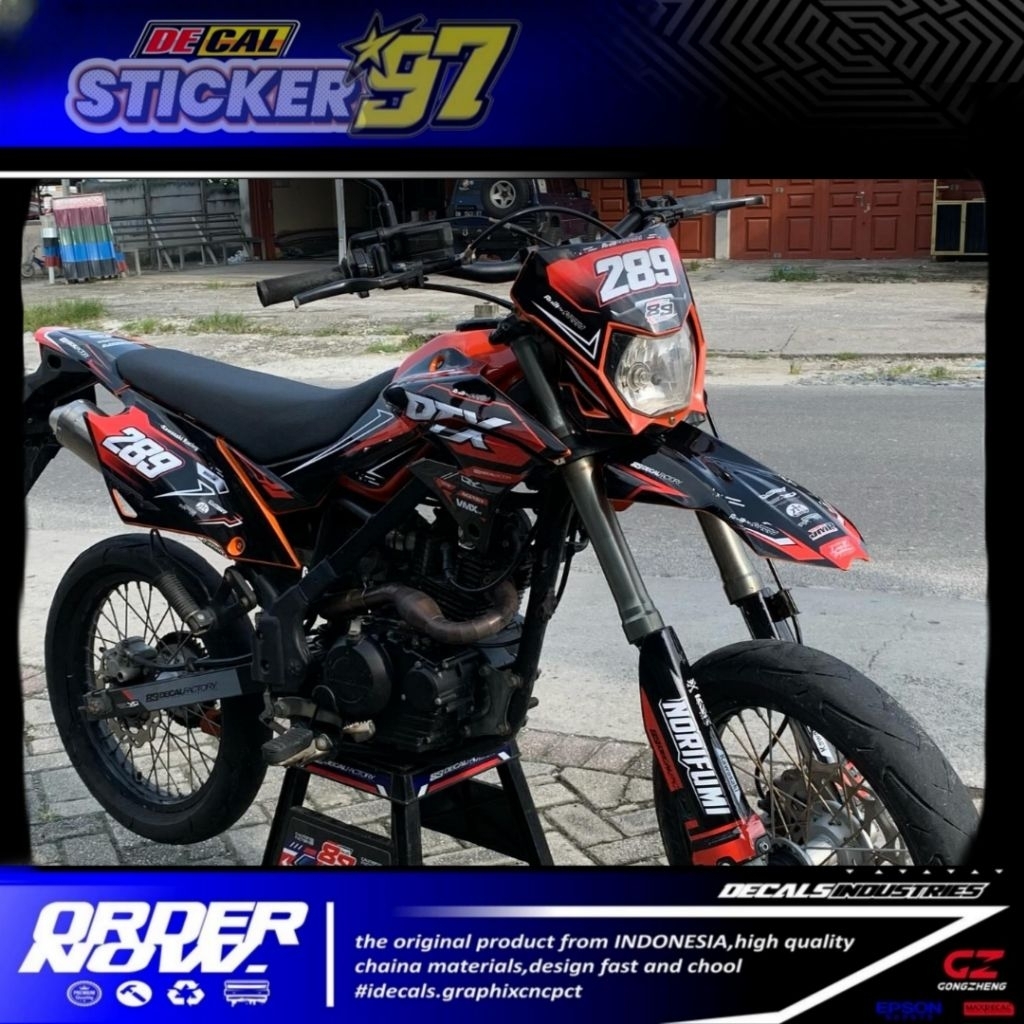 DECAL DTX, DTRACKER FULLBODY TERBARU MERAH HITAM