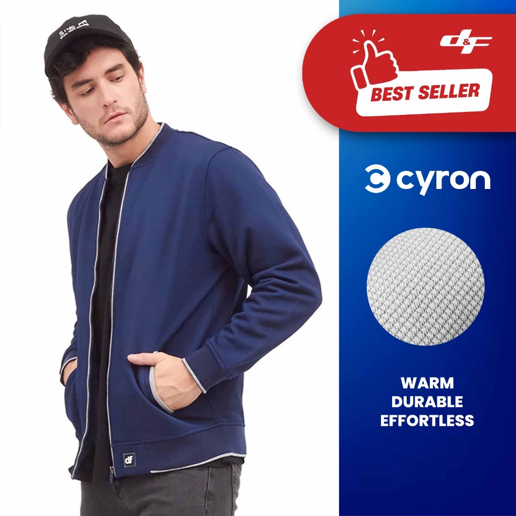 d&f CVC Jaket pria bomber - Navy