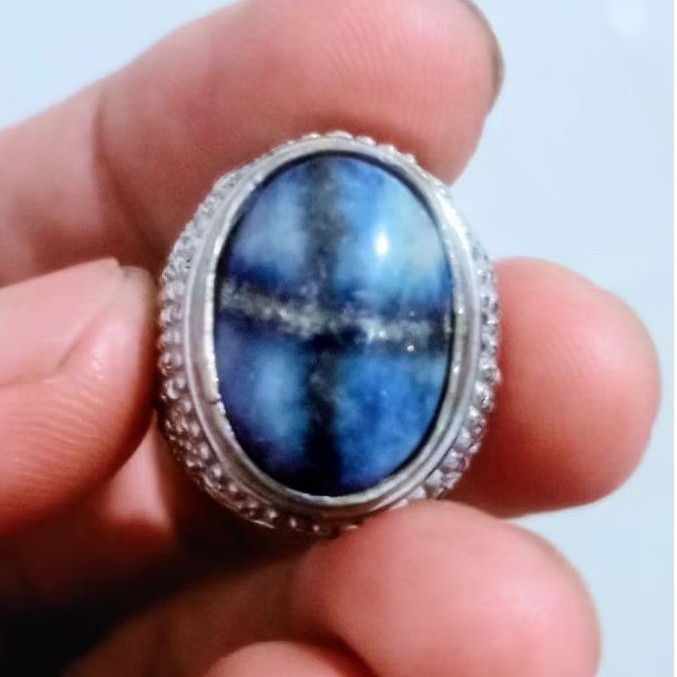 Batu Akik Tapak Jalak. Pirus Serat Emas.