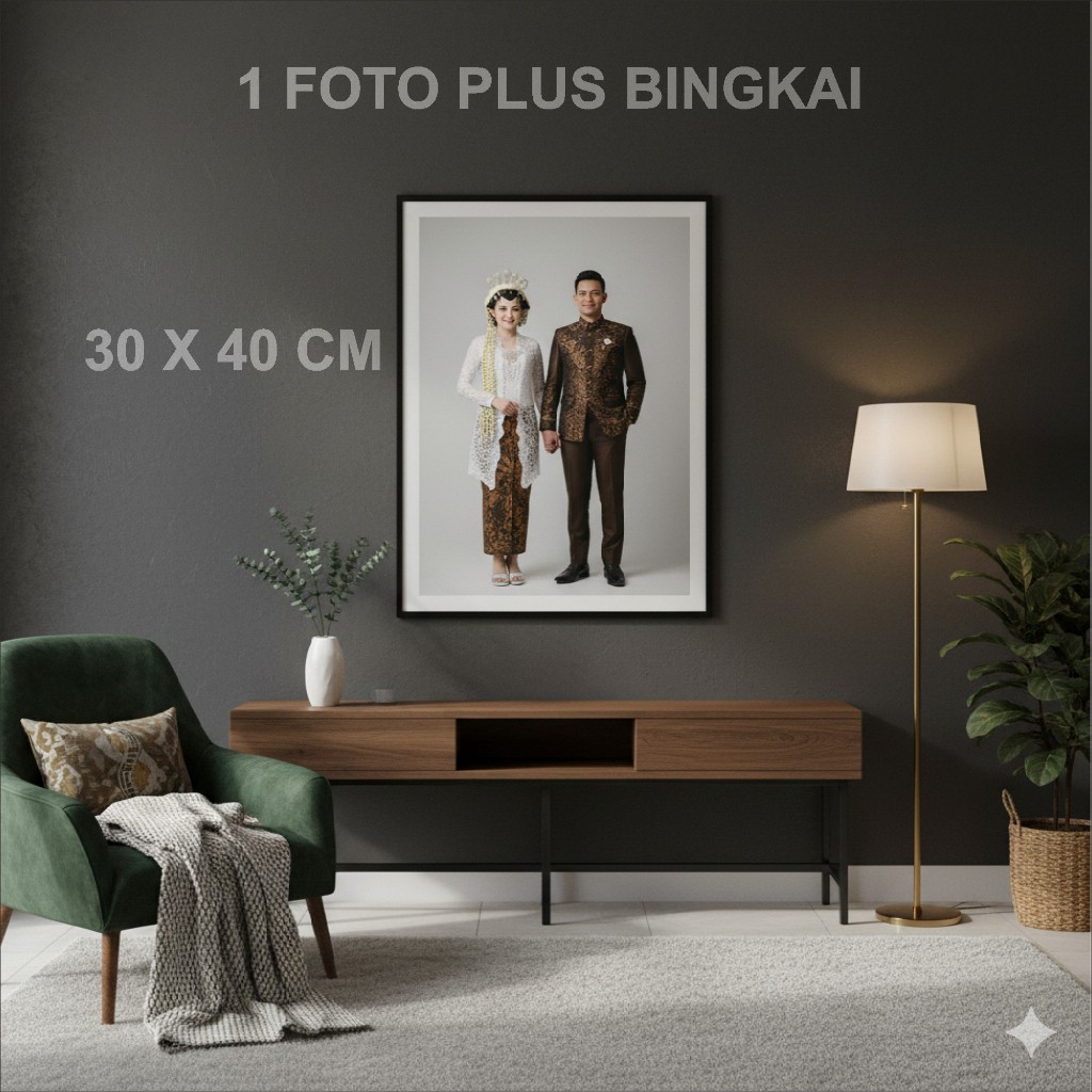 CETAK FOTO + BINGKAI 17R ISI 1  PCS