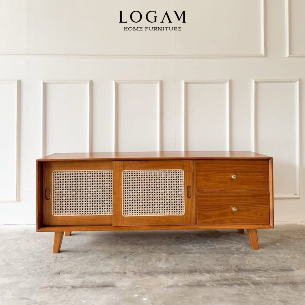 Buffet Tv Meja Tv Minimalis Kayu Jati 120x40x60