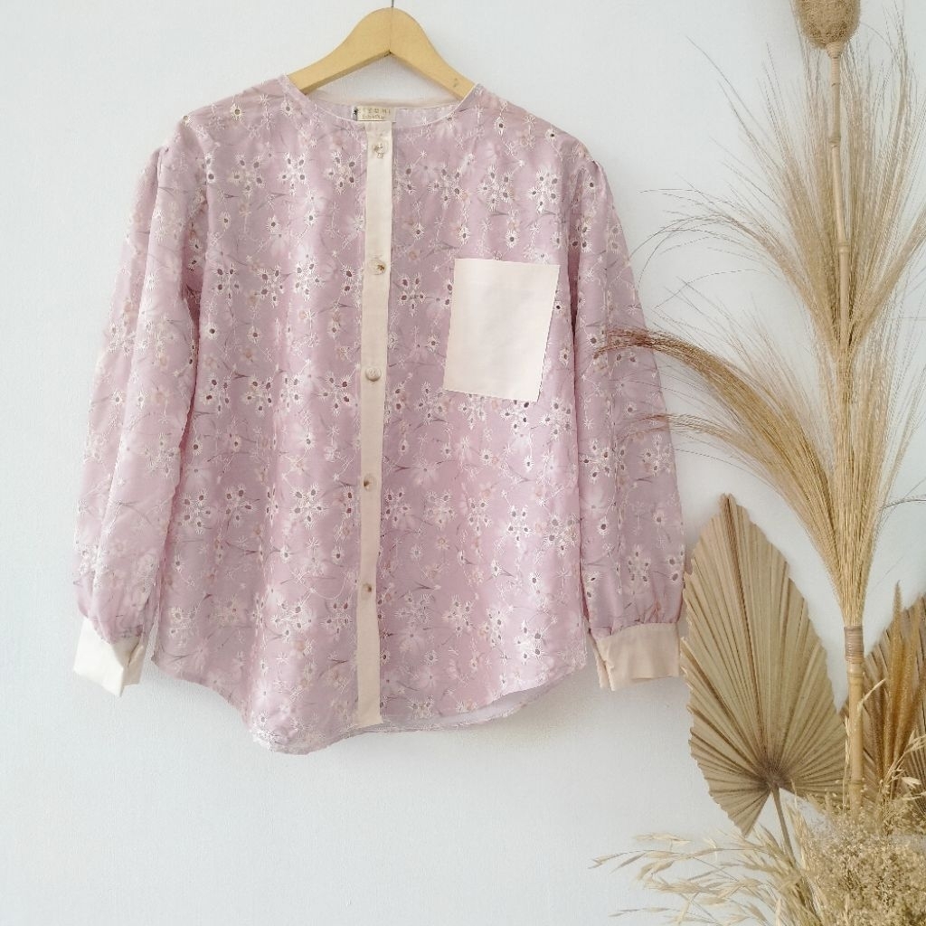 KIYOMI/ Lily blouse|blouse katun bordir print|blouse premium katun bordir print