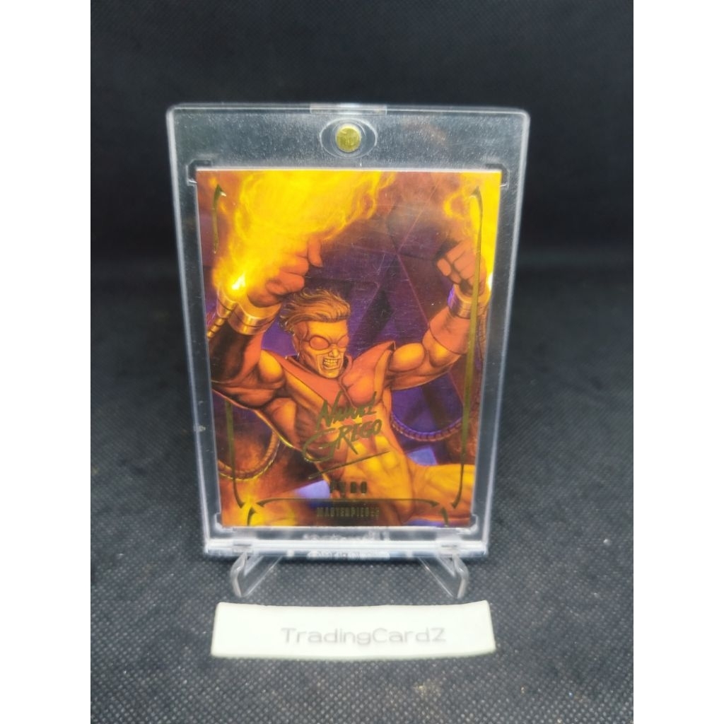 (Kartu Tebal -/+75pt) Trading Card 2024 Skybox Marvel Masterpieces Gold Signature Series Pyro #24 (d