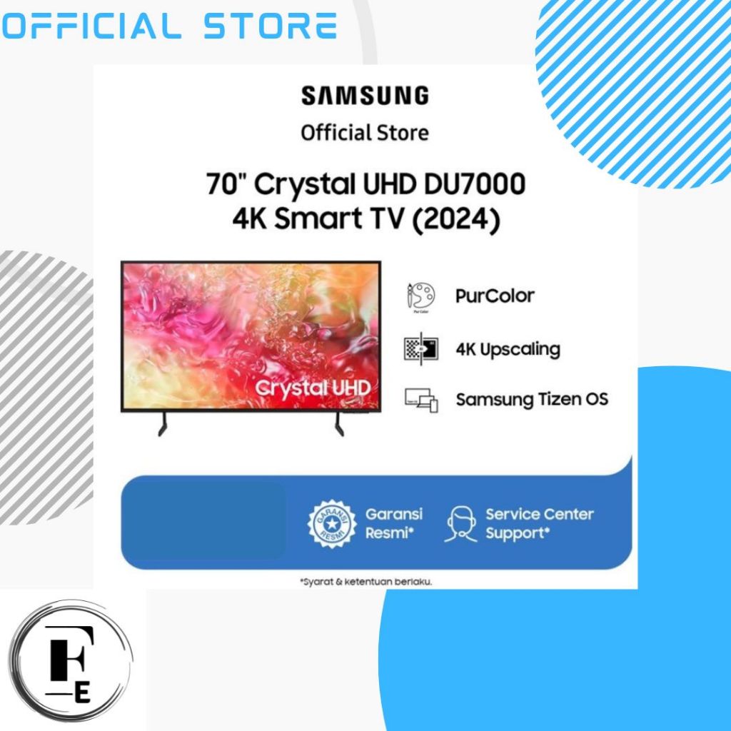 SAMSUNG 70DU7000 Crystal UHD 4K Smart TV SAMSUNG 70 Inch UA70DU7000KXXD SAMSUNG TV DU7000 / UA70DU70