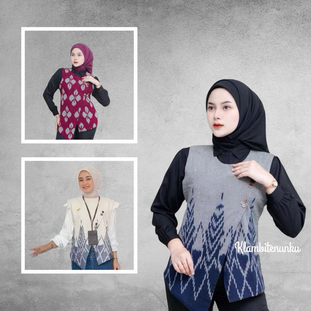 Vest Tenun/Vest Tenun Kartini/Vest Tenun Etnik/Vest Rompi Tenun/Vest Kerja/Rompi Tenun Wanita Kekini