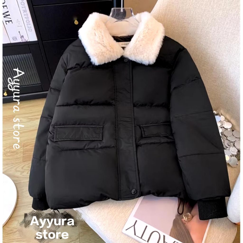 BIG PROMO Jaket puffer crop musim dingin wanita dewasa/Jaket puffer unisex wanita