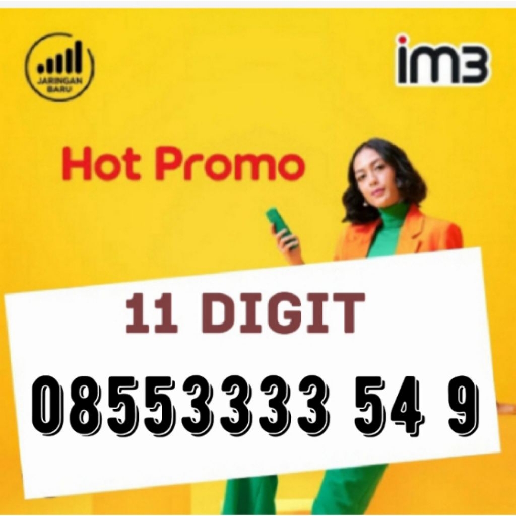 11&12 digit angka 3333 cantik Indosat siip