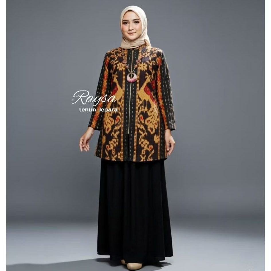 Tunik tenun etnik baju atasan wanita tunik tenun tradisional