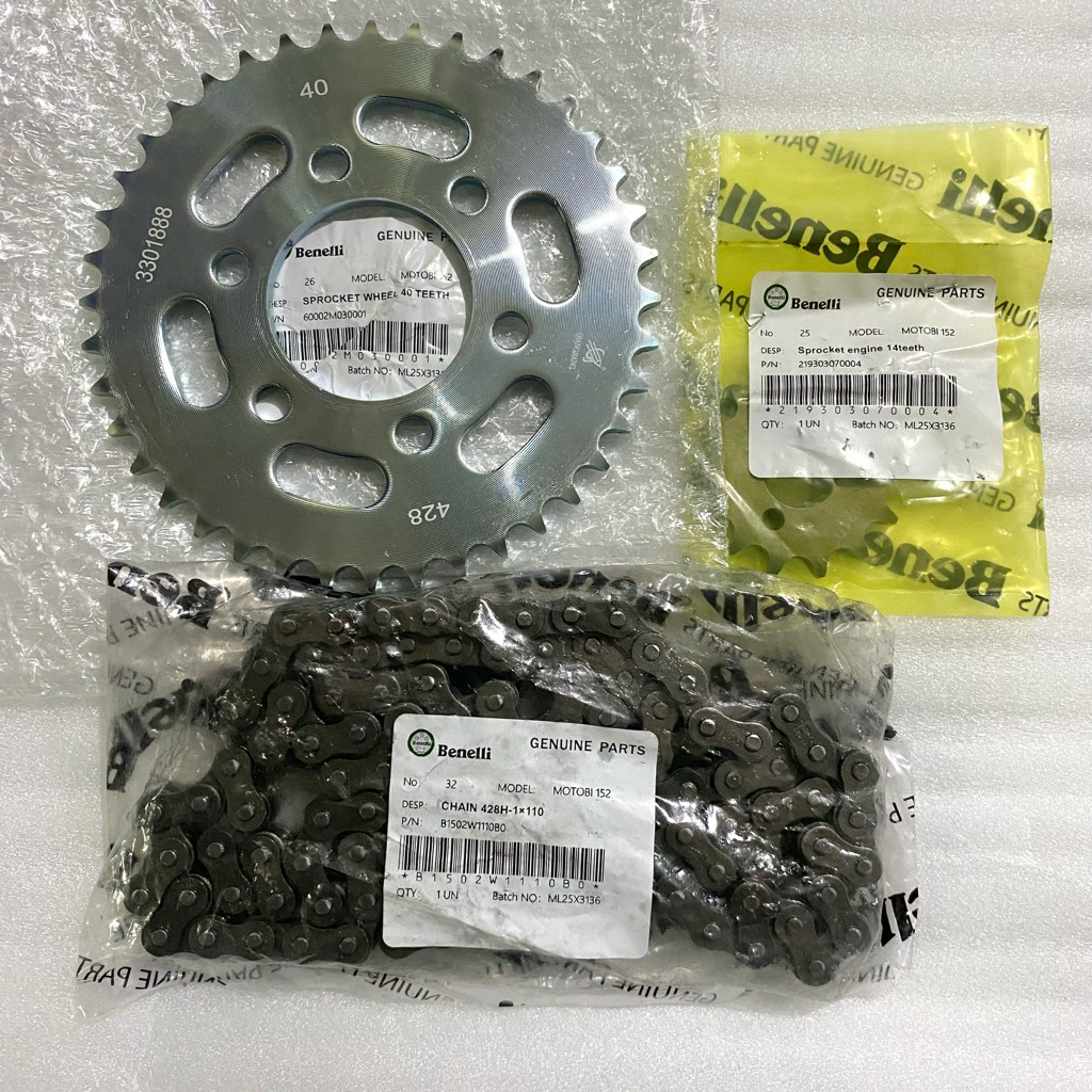 Gear Set Benelli motobi 152 Original Benelli / RANTAI BENELLI 152 / GEAR BENELLI 152