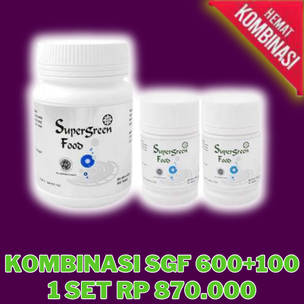 PROMO HEMAT Supergreen Food SGF Makanan Sel Chlorella dan Spirulina Multivitamin KK Indonesia
