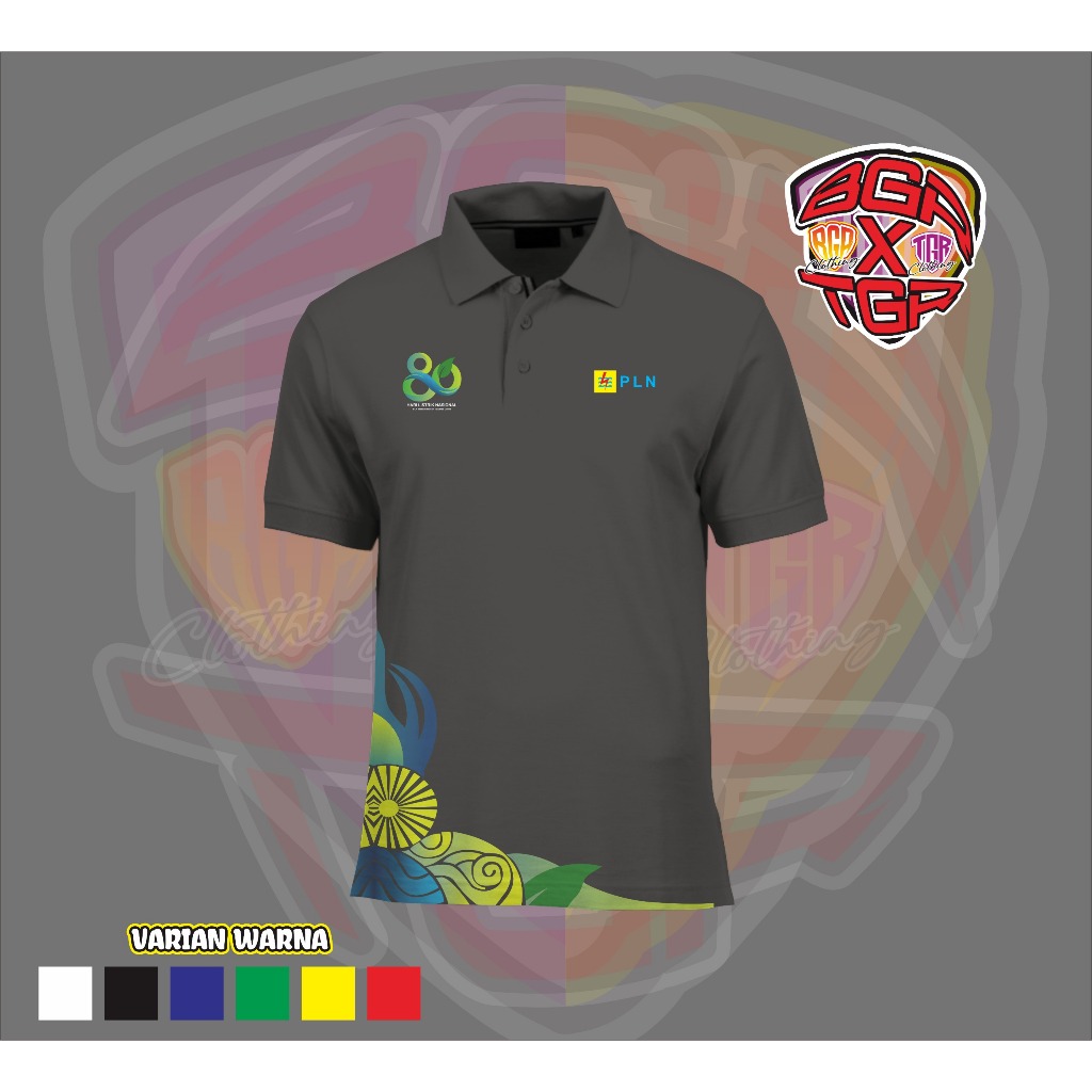 BAJU PLN - KAOS KERAH PLN HUT 80 HARI LISTRIK NASIONAL T-SHIRT KAOS PLN KERAH HARI LISTRIK NASIONAL