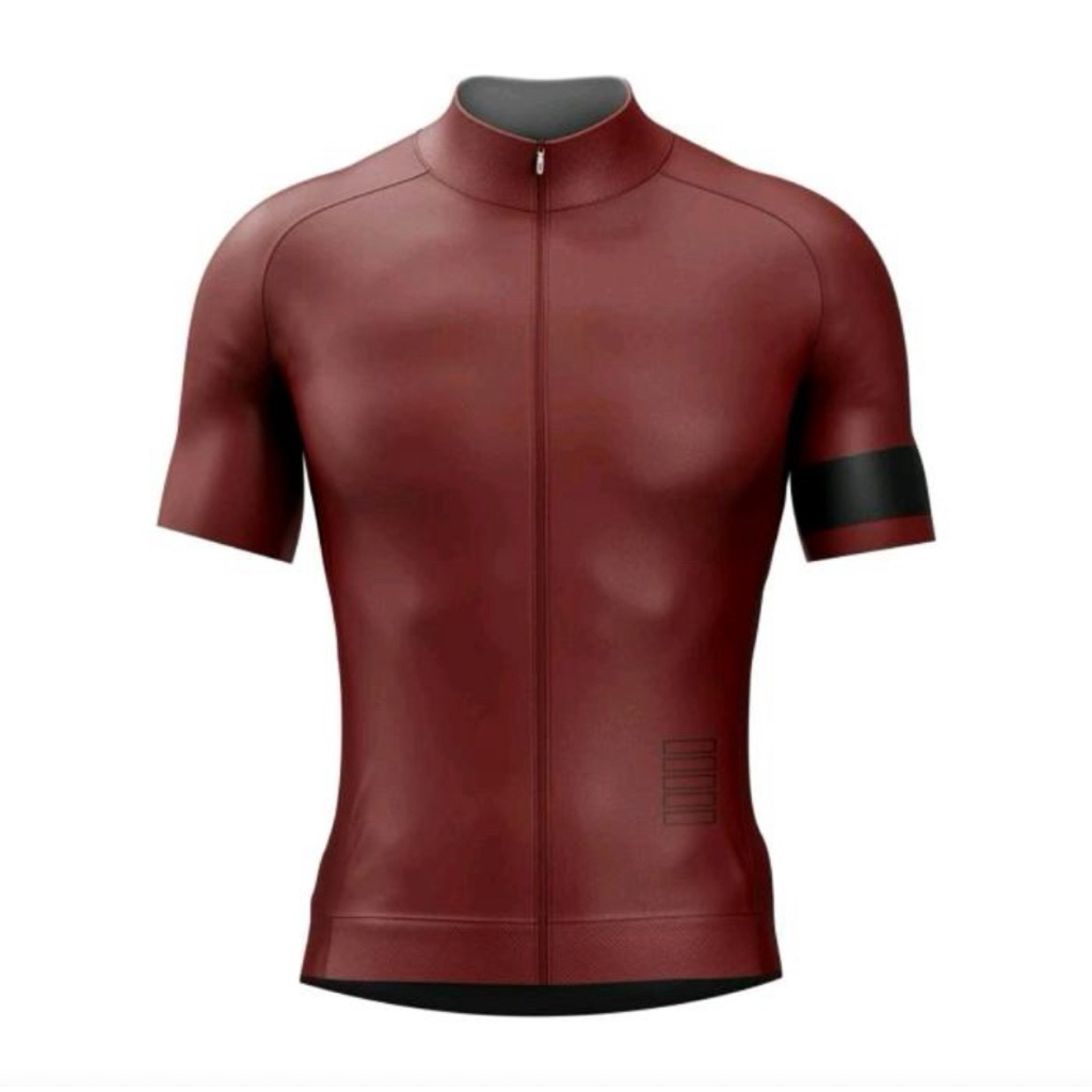 Jersey Sepeda Roadbike Maroon Atasan Baju Olahraga Bersepeda