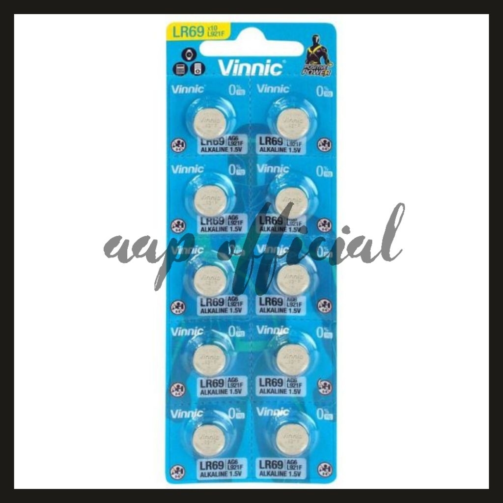 Baterai Jam Tangan L921F Vinnic AG6 L921F LR69 Alkaline 1.5V Original