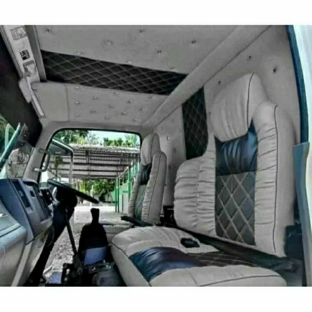 ( Paket Full Interior ) Sarung Jok Plafon Kabin Stir untuk Mobil Truk Canter, Isuzu elf macan, Ragas