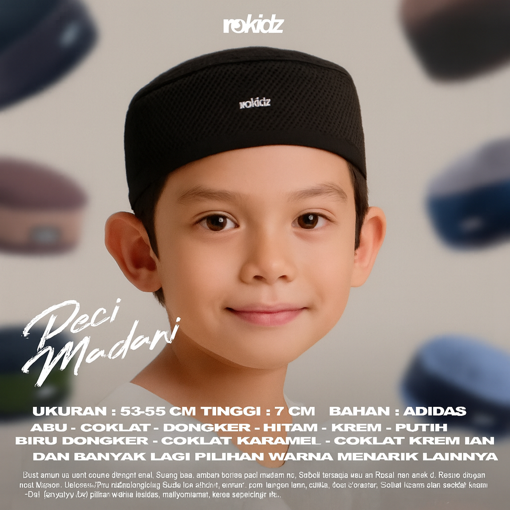 SONGKOK PECI ANAK MADANI ROSAL ROKIDZ MURAH ORIGINAL PREMIUM MAKASSAR GOWA