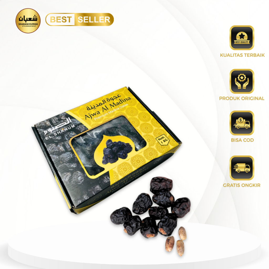 Kurma Ajwa 1kg Asli 100% Original Premium / Ajwa Kurma Premium / Shabani kurma