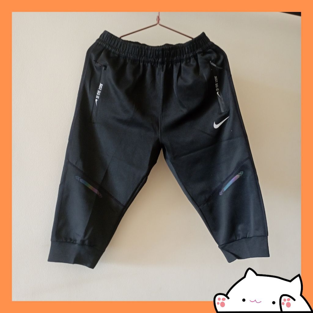 thrifting preloved celana joger selutut pria/wanita dewasa size L olahraga senam