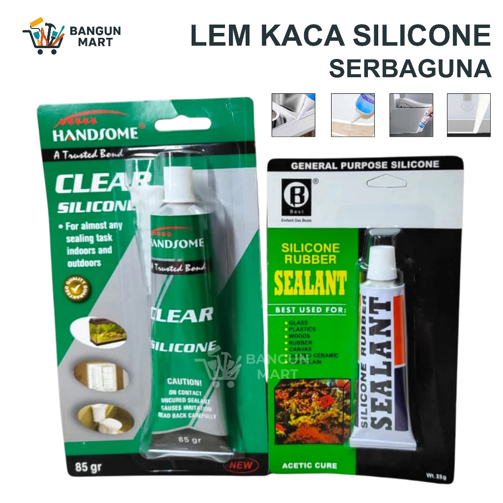 Lem Kaca Silicone Odol Tube Besar 85 gr gram Handsome Lem Kaca / 35 gram Lem Silicon Sealant Tube / 