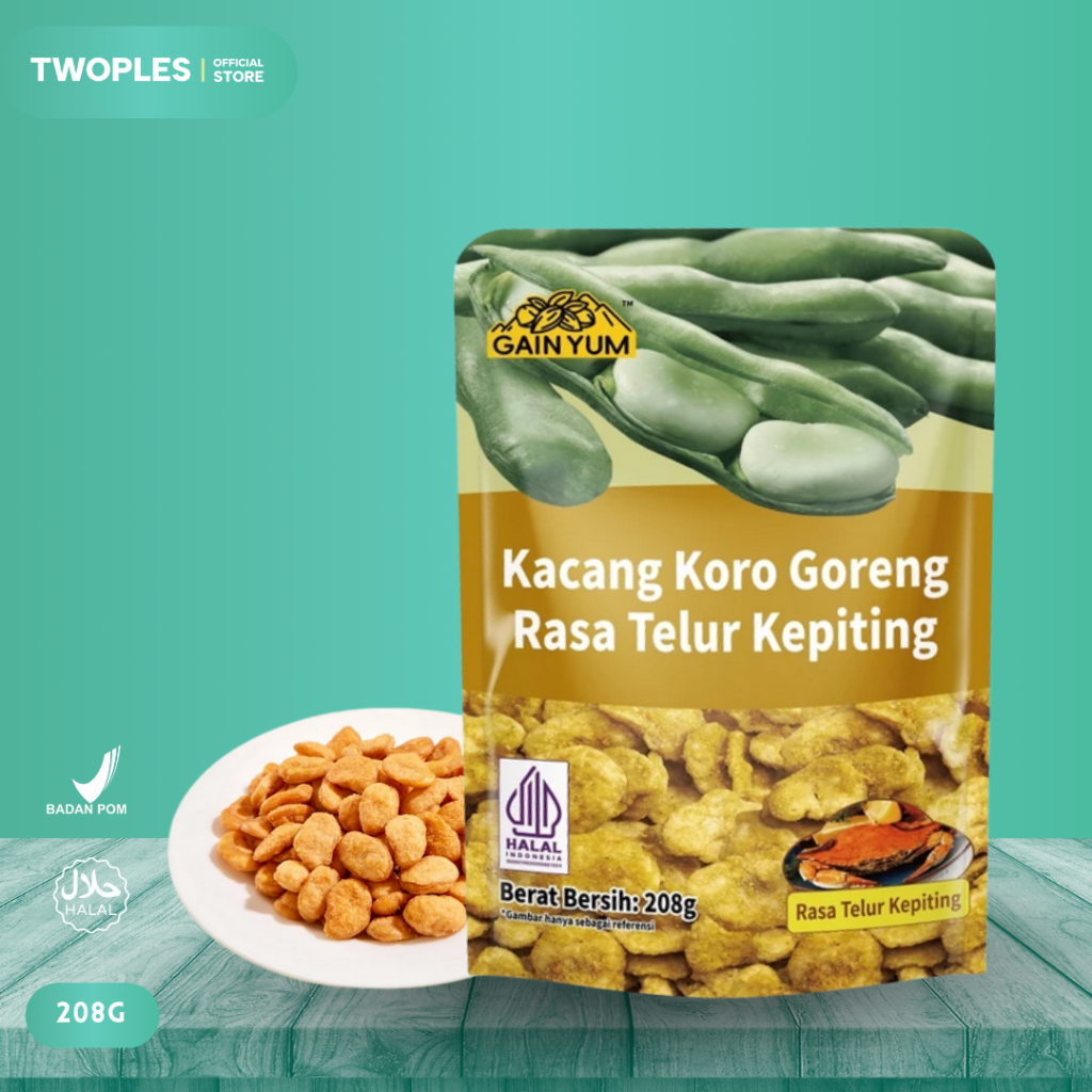 Gain Yum - Kacang Koro Rasa Telur Kepiting Kam Yuens Broad Beans Crab Roe Flavor 40gr - 75gr - 208gr