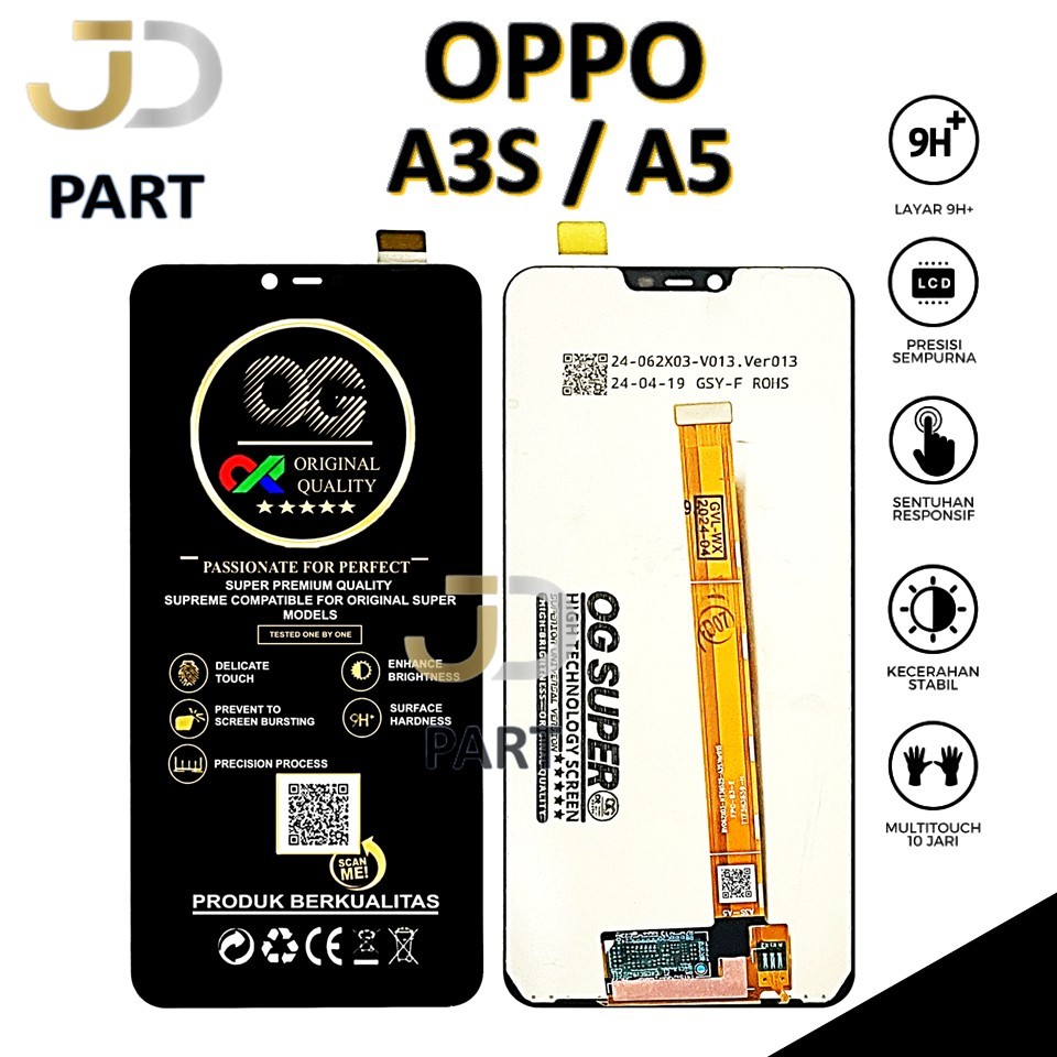 LCD TOUCHSCREEN OPPO A3S / OPPO A5 COMPLETE ORIGINAL 100% FULLSET