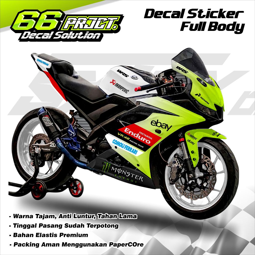 Decal Sticker R15 V3 Full Body Stiker R15 V3 Full Body Dekal R15 V3 Vr46 Racing Team Stiker R15 V3