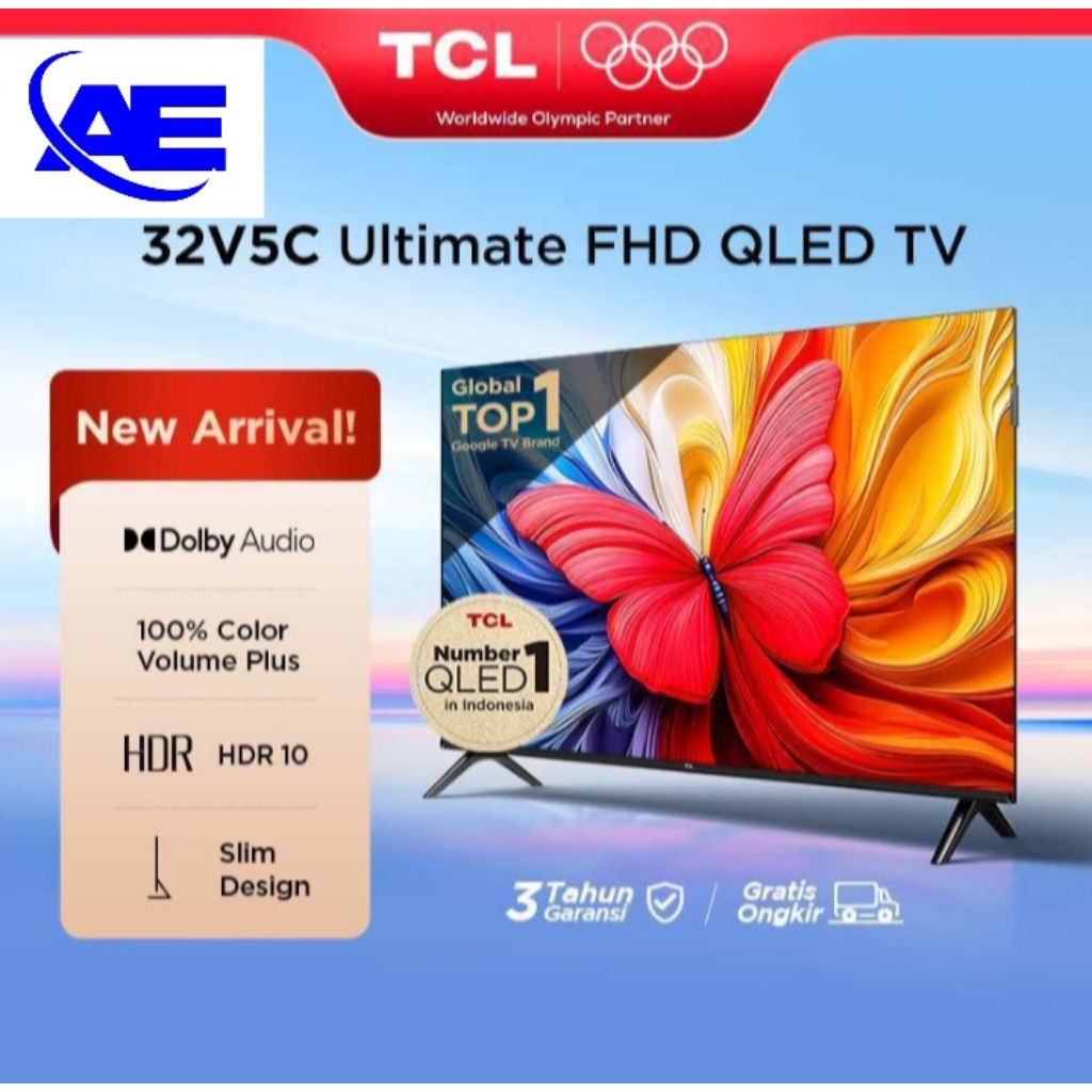TV 32INCHI TCL QLED 32V5C dan 32v51c GO0GLE ASSIST