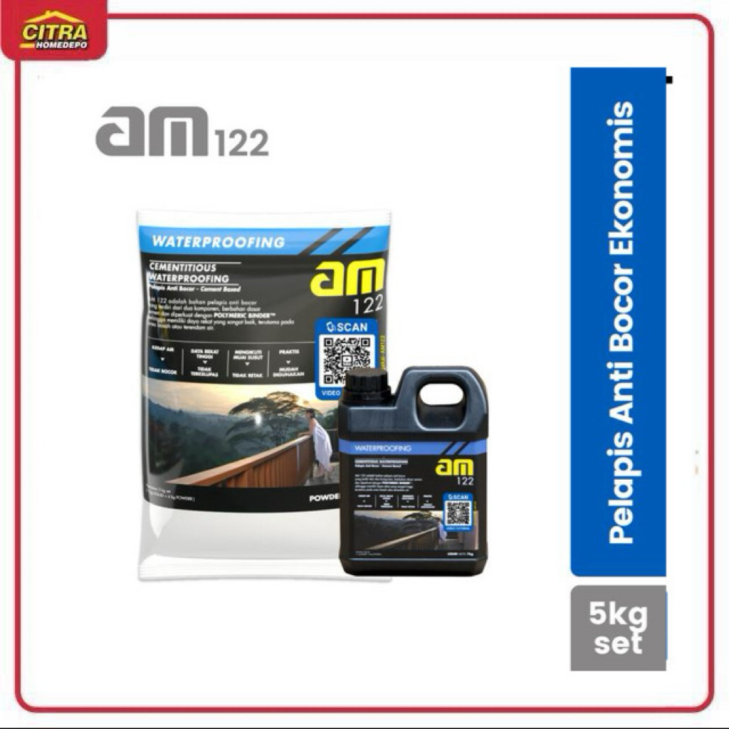 Pelapis Anti Bocor AM 122 Waterproofing Cement Based 5Kg – Area Basah & Terendam Air