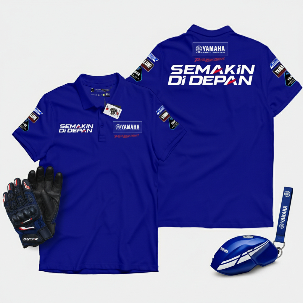 GILAN Kaos Polo Yamaha Semakin di Depan Baju Kerah Unisex Pria Wanita Dealer & Komunitas Motor