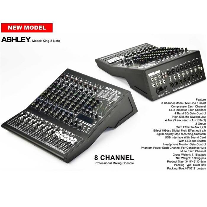 Ashley King Note 8 Mixer Audio 8 Channel Interface USB Bluetooth Original