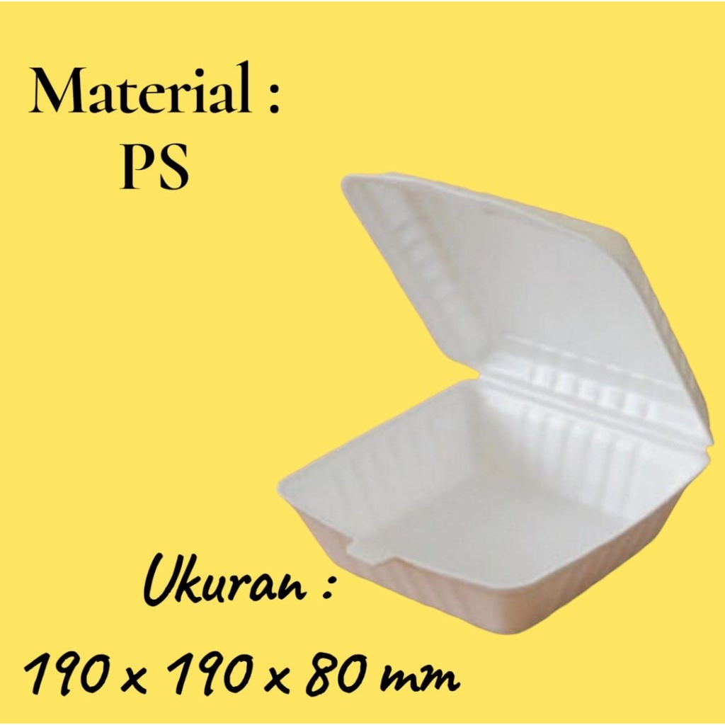 Sterofoam Kotak Nasi Kotak Polos Styrofoam - Per Pcs