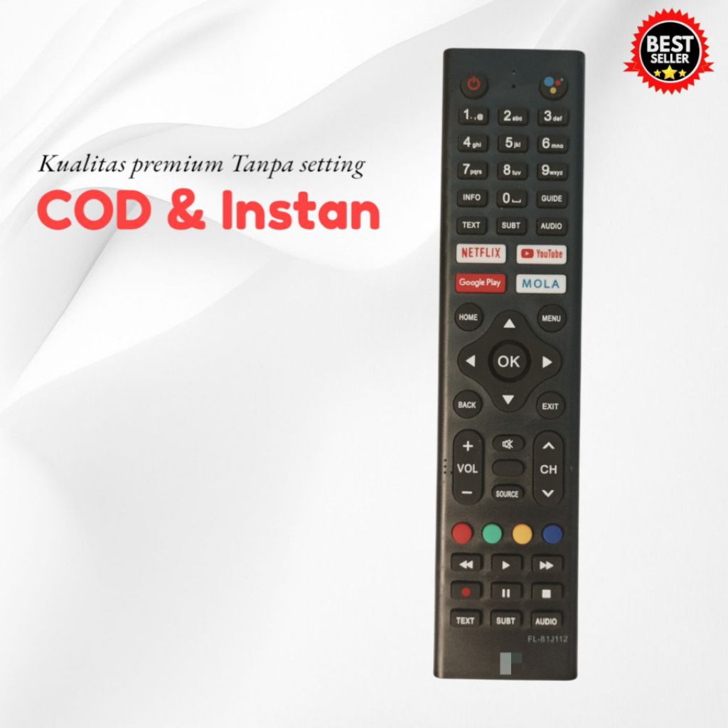 Remote TV Polytron Smart TV Mola / Remote Control Polytron LED LCD SmartTV Mola Original Pengganti R