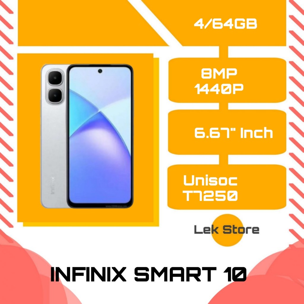INFINIX SMART 10 RAM 4/64GB, 4/128GB - GARANSI RESMI - FREE AKSESORIS - HANDPHONE - SMARTPHONE