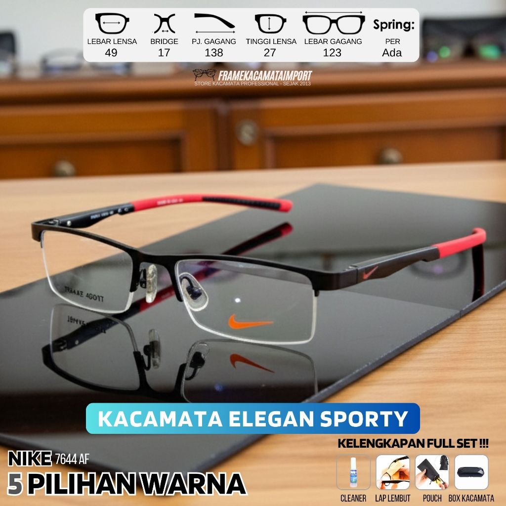NIKE Frame Kacamata Pria Elegant Sporty Premium