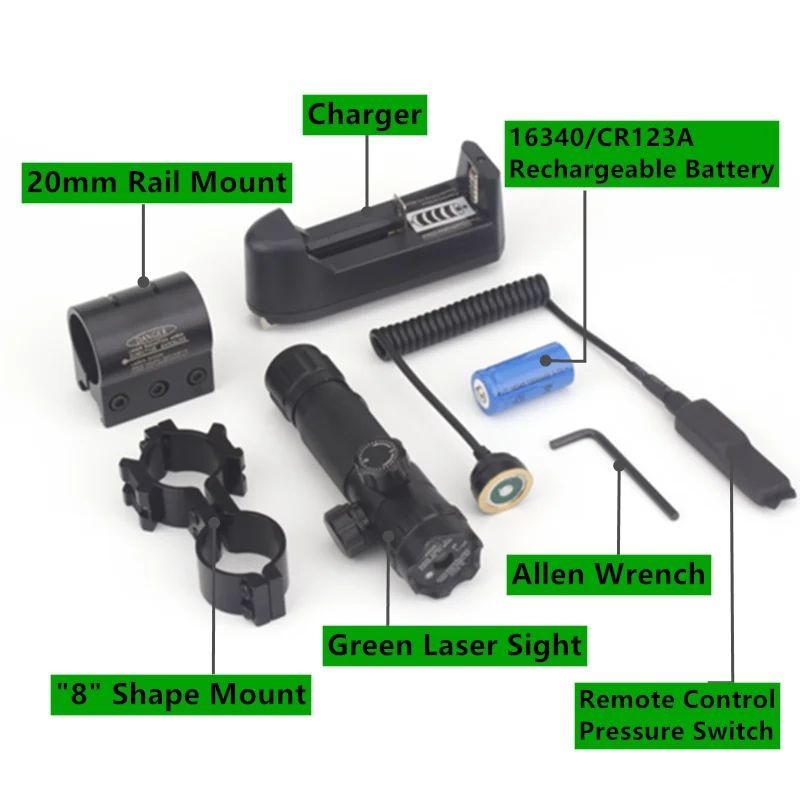 LASER AIR SOFT GUN HIJAU FIRE WOLF