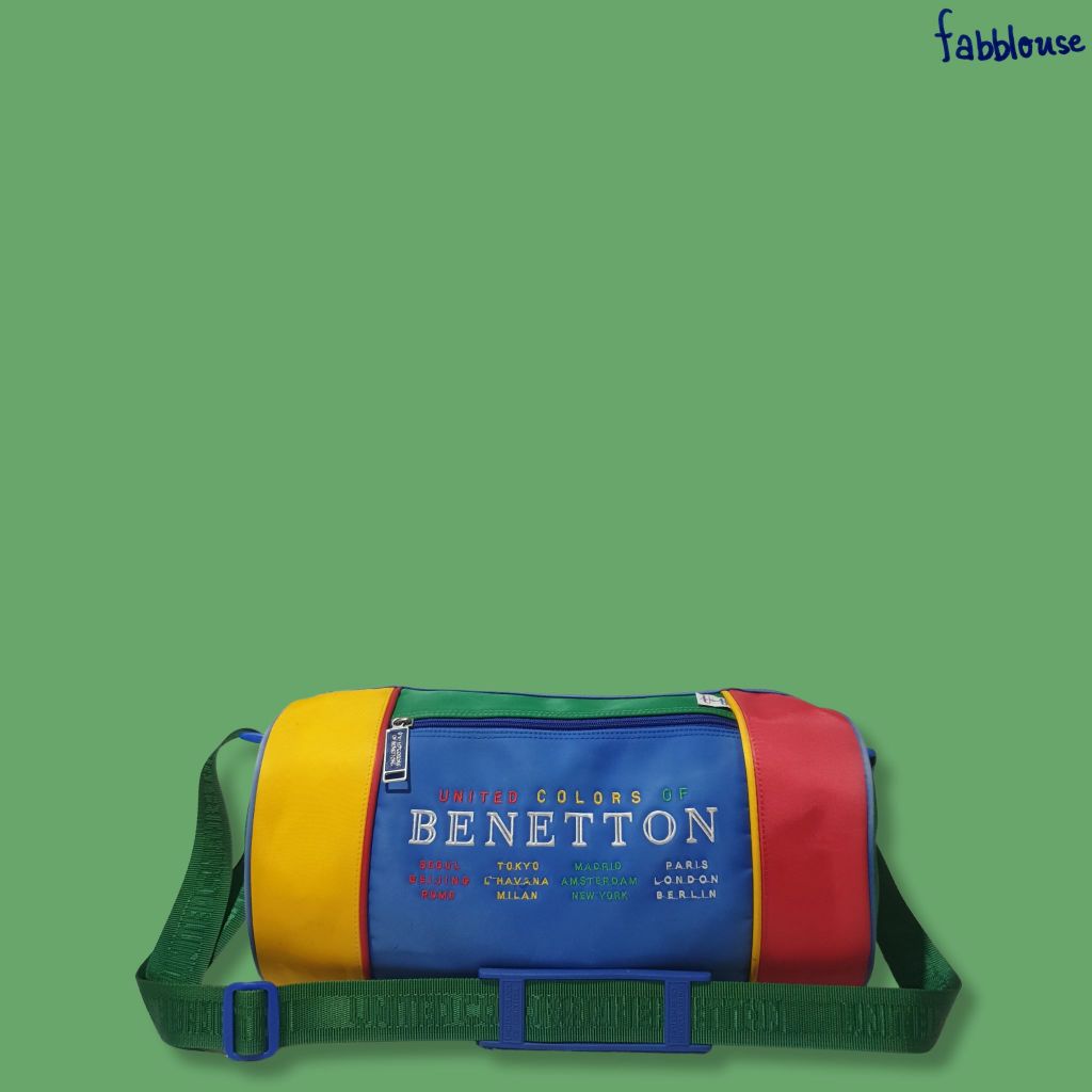 Vintage 90s United Colors of Benetton Multicolor Medium Duffle Bag