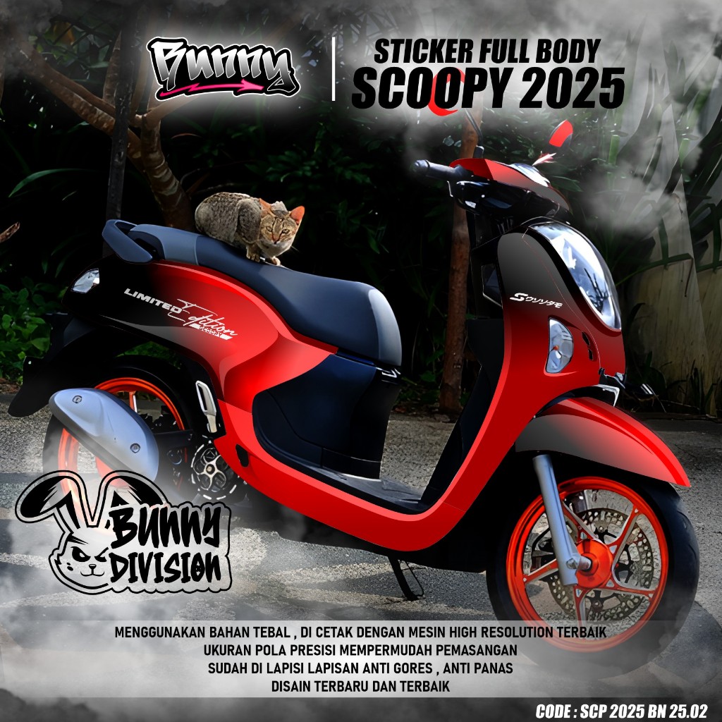 (COD) TERBARU Decal Sticker Motor Honda Scoopy Tahun 2025 Full body - Stiker Skotlet Modifikasi Vari