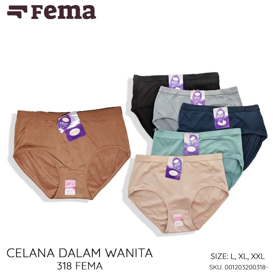 12Pcs CD Fema 318 Celana Dalam Wanita / Celana Dalam Wanita RENDA  Katun Super Soft Extra