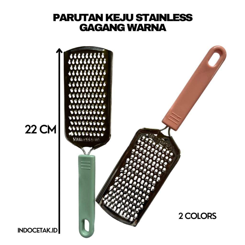 Parutan Keju Stainless Gagang Warna / Parutan Keju Besar / Vegetable Slicer