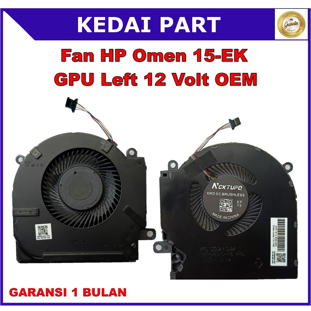 Fan HP Omen 15-EK 15-ek0044tx 15-ek0045tx 15-ek0105tx 12 Volt GPU OEM