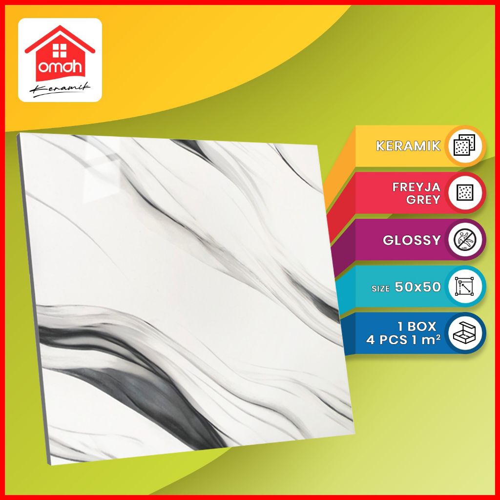 Keramik Lantai Kilap Icarus 50x50 Freyja Grey