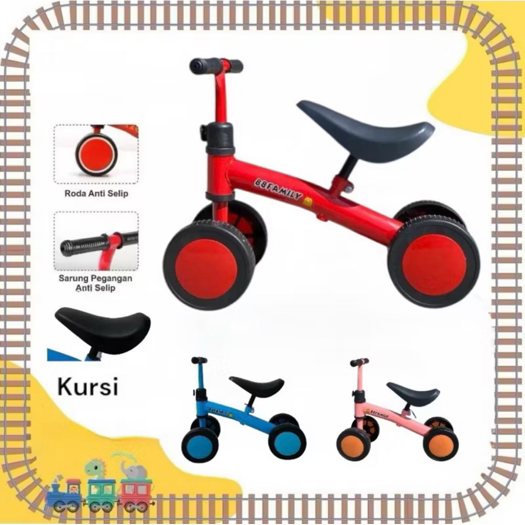 SEPEDA RODA 4 TIGA BALANCE BIKE/  TRICYCLE PUSH ANAK SEPEDA / ANAK BALANCE BIKE