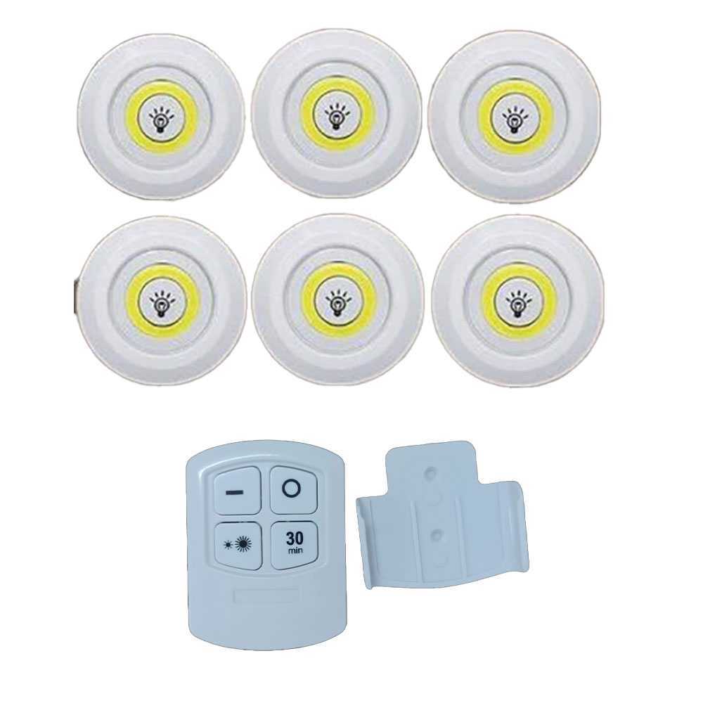 Dual Mode Lampu Penerangan Clip On Serbaguna Paket 6 Pcs With Remote Control untuk Kamar Tidur & Lem