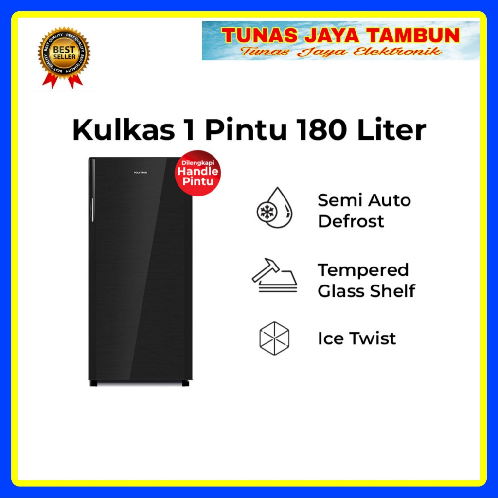 KULKAS POLUTRON PRA 18 DMY / KULKAS POLYTRON 1 PINTU 180 LITER / POLYTRON PRA-18DMY 180 LITER