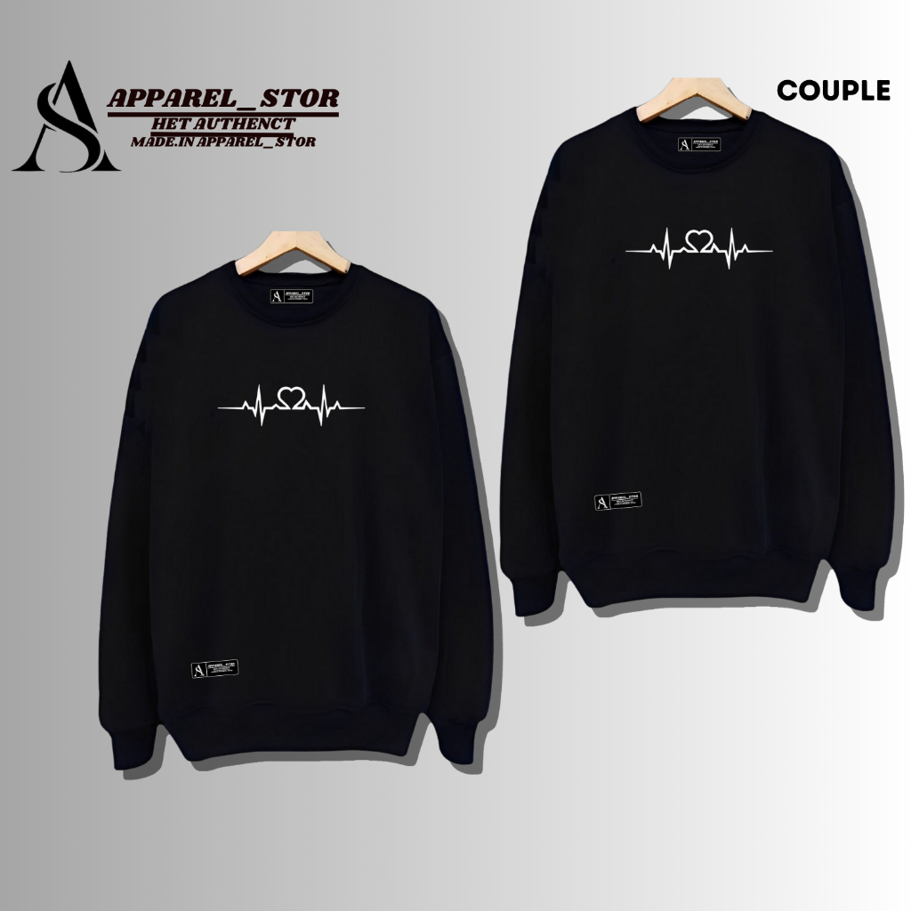 Sweater Couple Crewneck Pria Wanita Distro Ori Terbaru 2025 Kapelan Switer Pasangan Motif Garis Love
